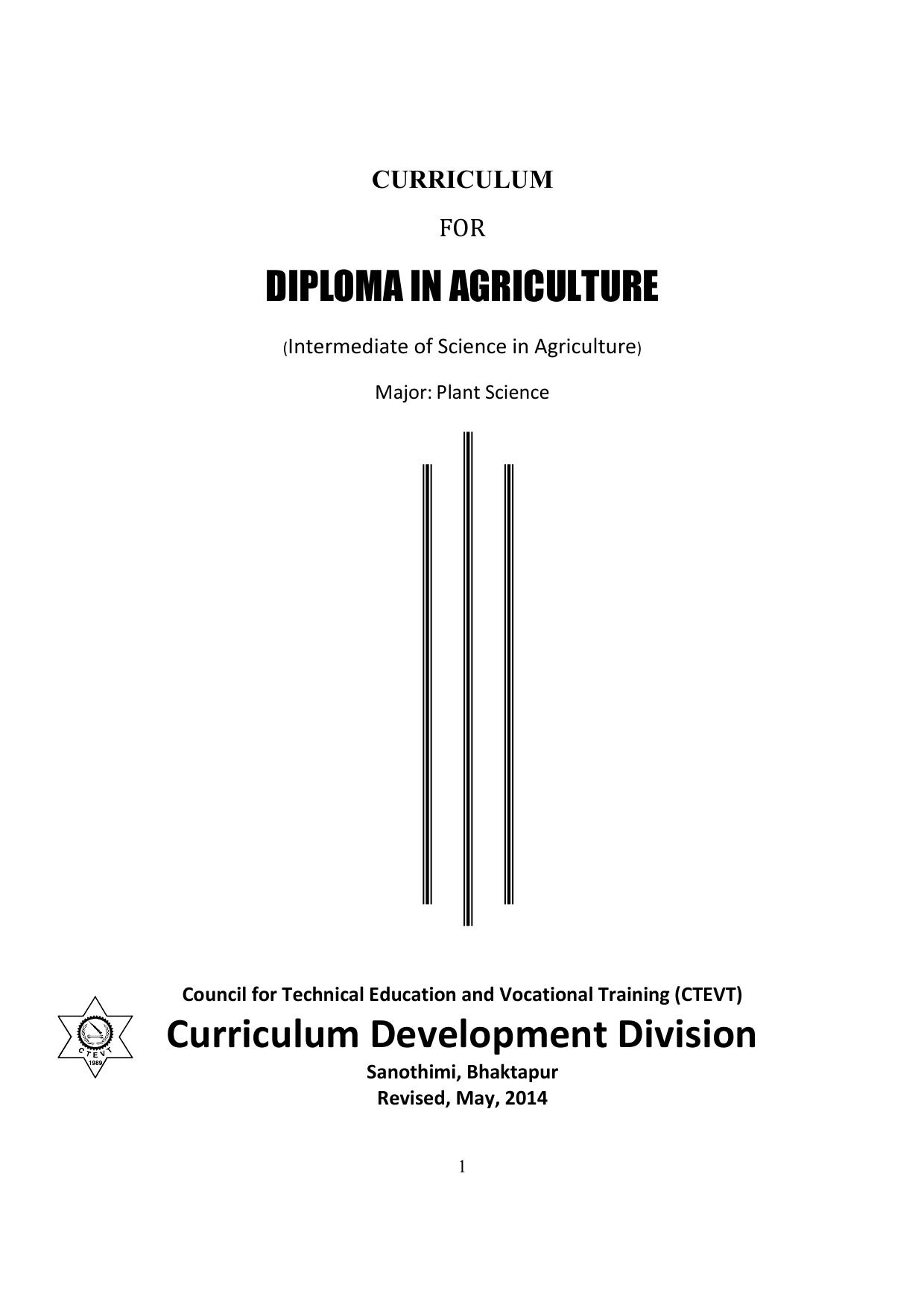 Diploma in Agriculture Plant Science,2014